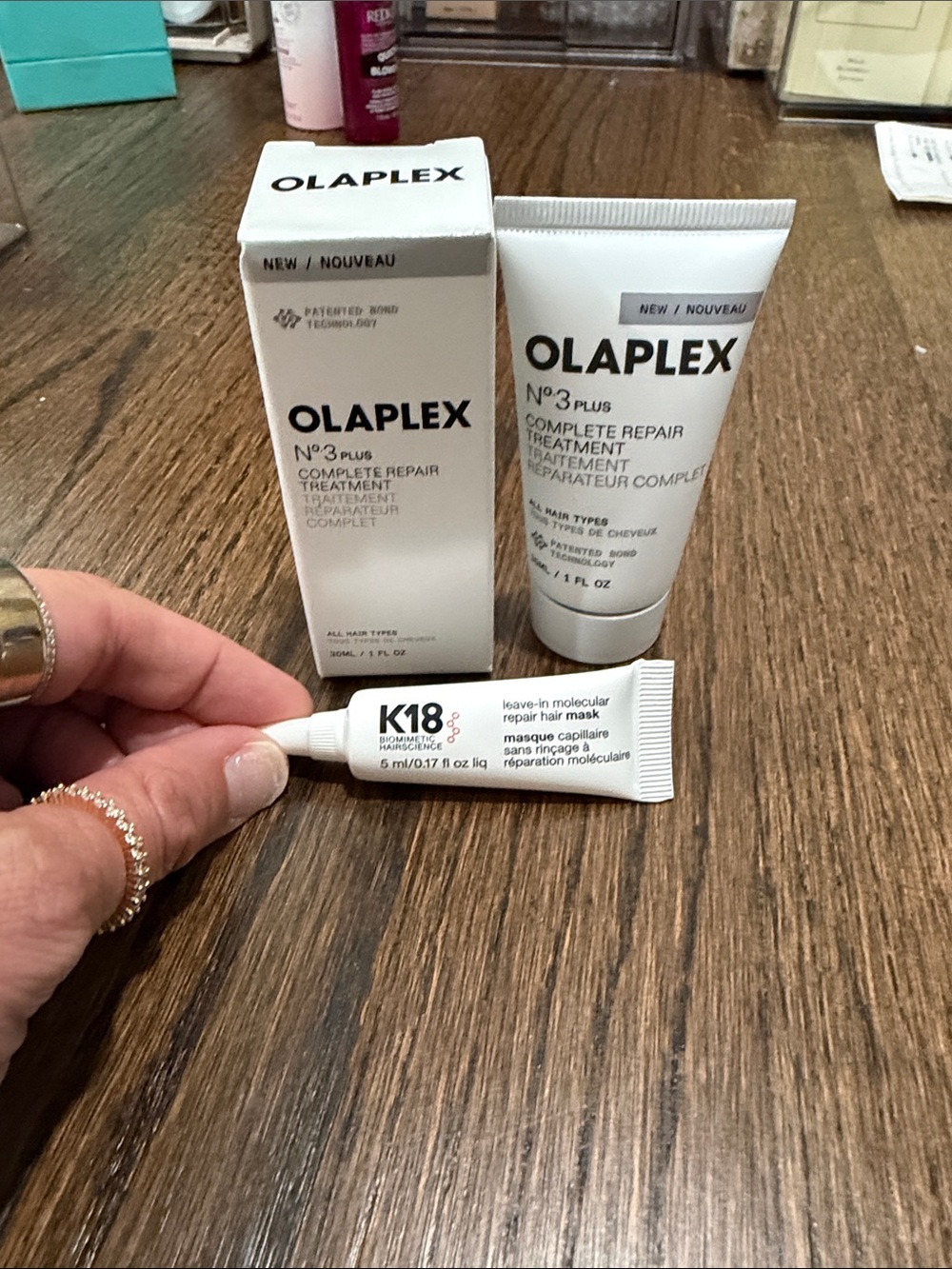 Olaplex No. 3 repair treatment & K18 repair hair mask